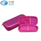 Pink Hard Shell Zipper Closure EVA Pencil Case With Mesh Pocket For Kids