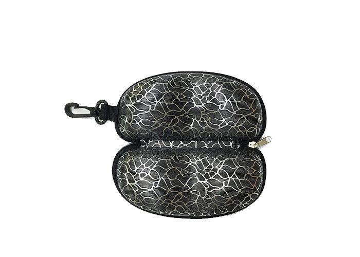 Black EVA Glasses Case Digital Printing Fabric Shockproof with Nylon Zipper