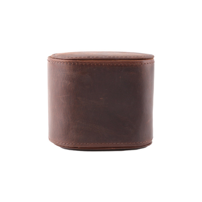 Vegan Real Leather Single Watch Winder Box Display Holder One Slot Watch Case Roll With Suede Interior