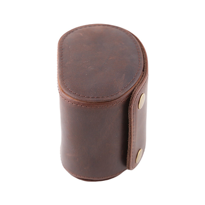 Vegan Real Leather Single Watch Winder Box Display Holder One Slot Watch Case Roll With Suede Interior