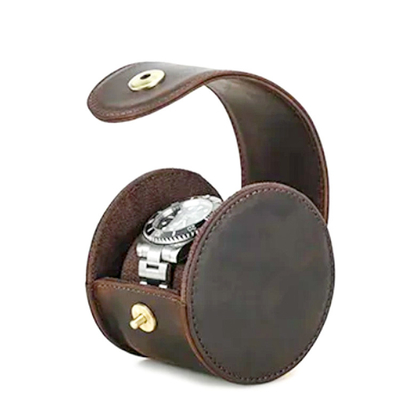 Handcrafted Full Leather Detachable Display Pillow Travel Watch Storage Watch Box Case for 1 Slot