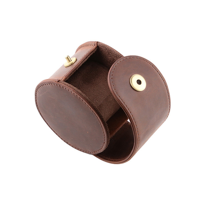 Handcrafted Full Leather Detachable Display Pillow Travel Watch Storage Watch Box Case for 1 Slot