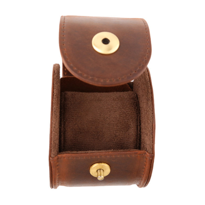 Handcrafted Full Leather Detachable Display Pillow Travel Watch Storage Watch Box Case for 1 Slot
