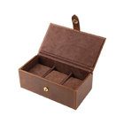 3 Slots Luxury Double Open Watch Box Case Cow Leather Watch Travel Case Storage Organizer Box