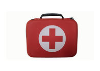 First Aid Custom EVA Case Red Waterproof Smooth PU Fabric 220*170*68 MM with Handle