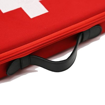 Custom Red EVA First Aid Case with PU Carrying Handle and Embroidery Logo
