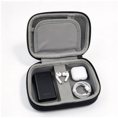 Waterproof Small Headphone Earbud Carrying Storage Pouch Black Eva Mini Earphone Charging Case With Zipper Custom