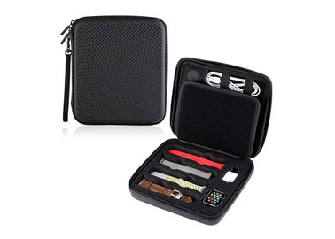 Durable EVA Watch Case , Black Leather watch belt Compartments Storage Organizer
